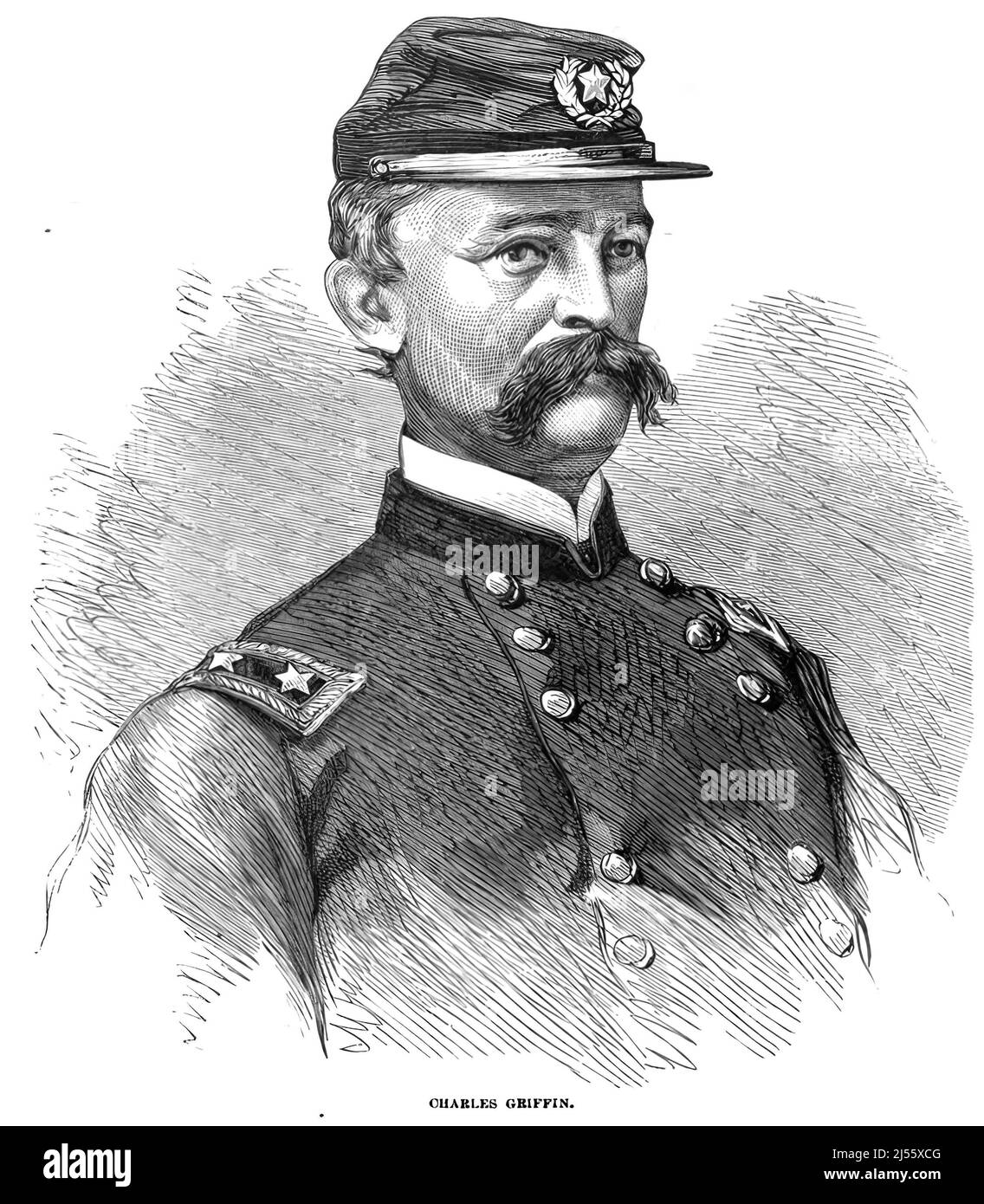 Porträt von Charles Griffin, General der Union Army im amerikanischen Bürgerkrieg. 19.-Jahrhundert-Illustration Stockfoto