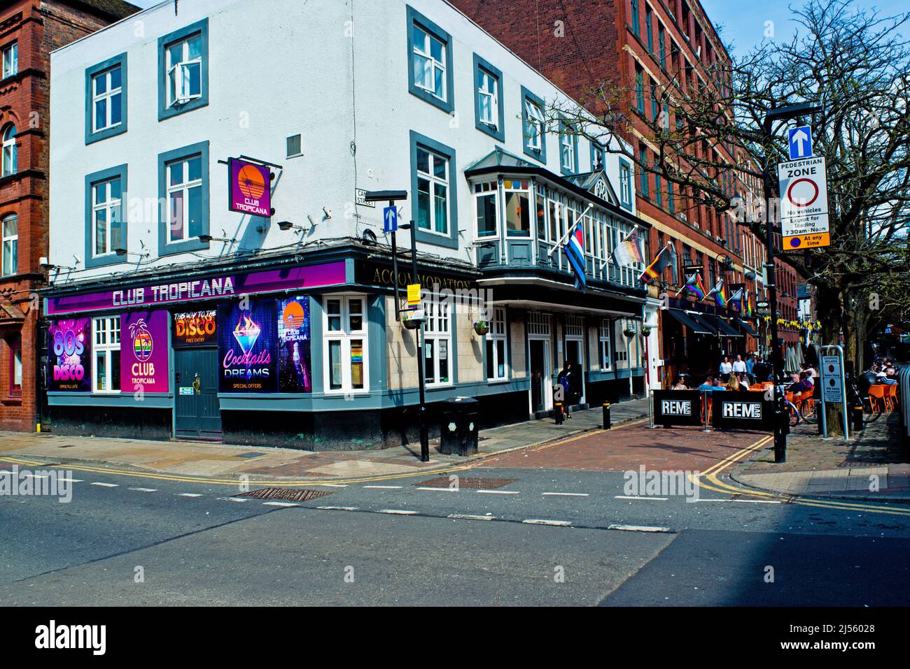 Club Tropicana und Canal Street, Manchester, England Stockfoto