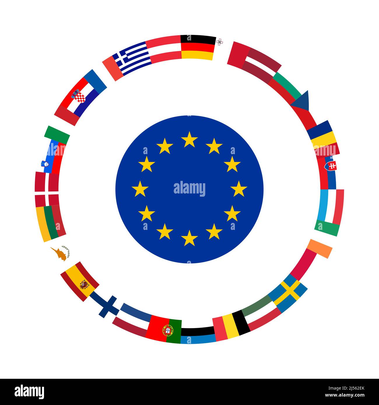 Nationale Flaggen EU-Länder im Kreis Stock Vektor
