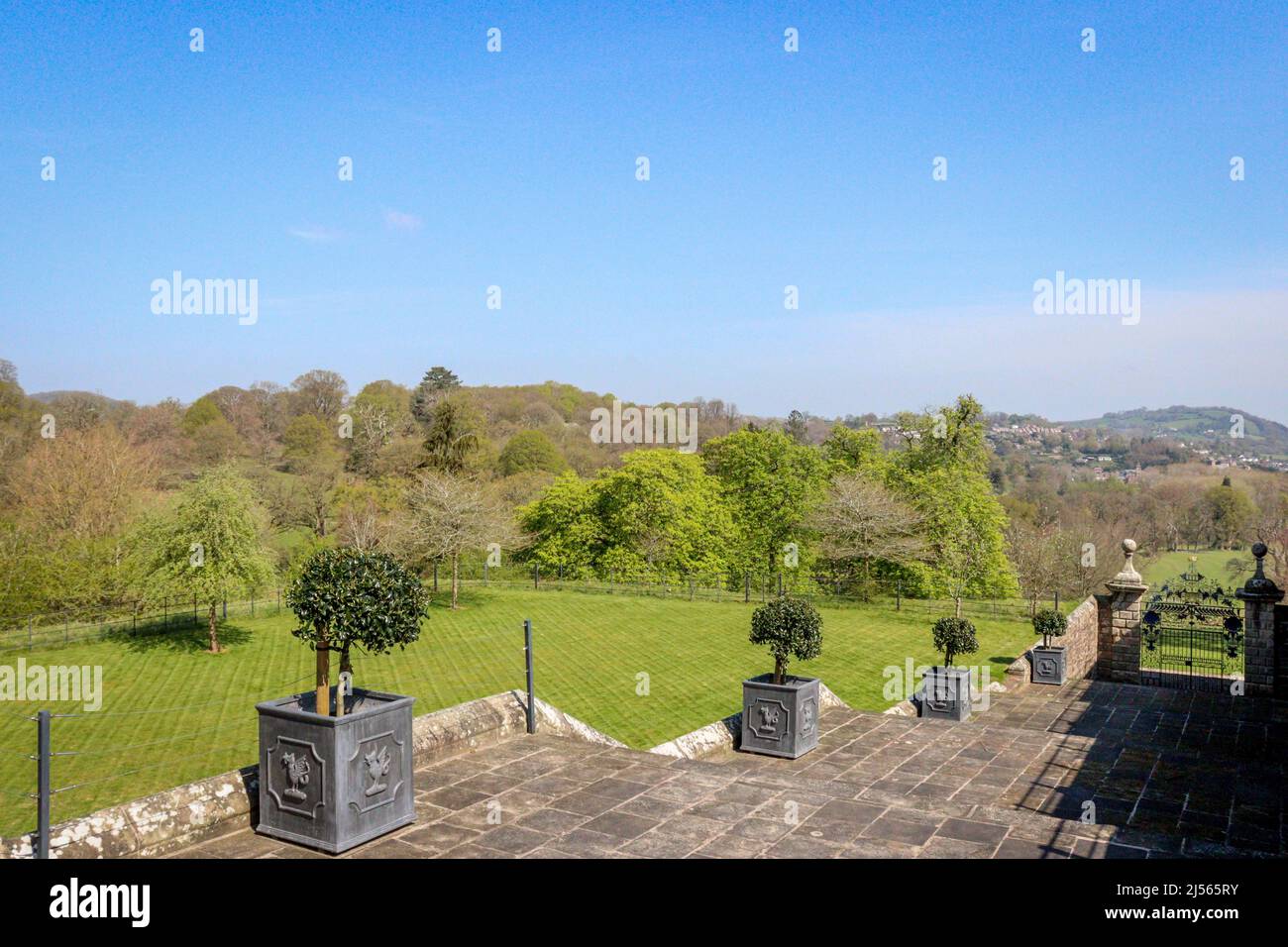 Eingangststufen zum Powis Castle and Gardens Stockfoto