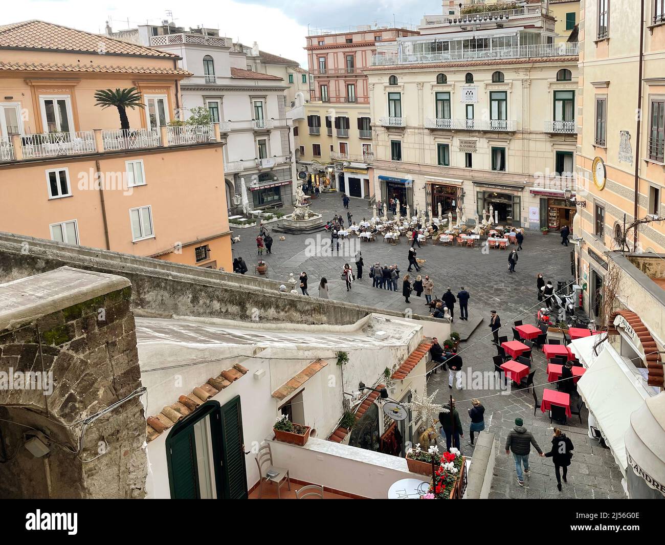 Blick auf die Piazza del Duomo in Amalfi, Italien Stockfoto