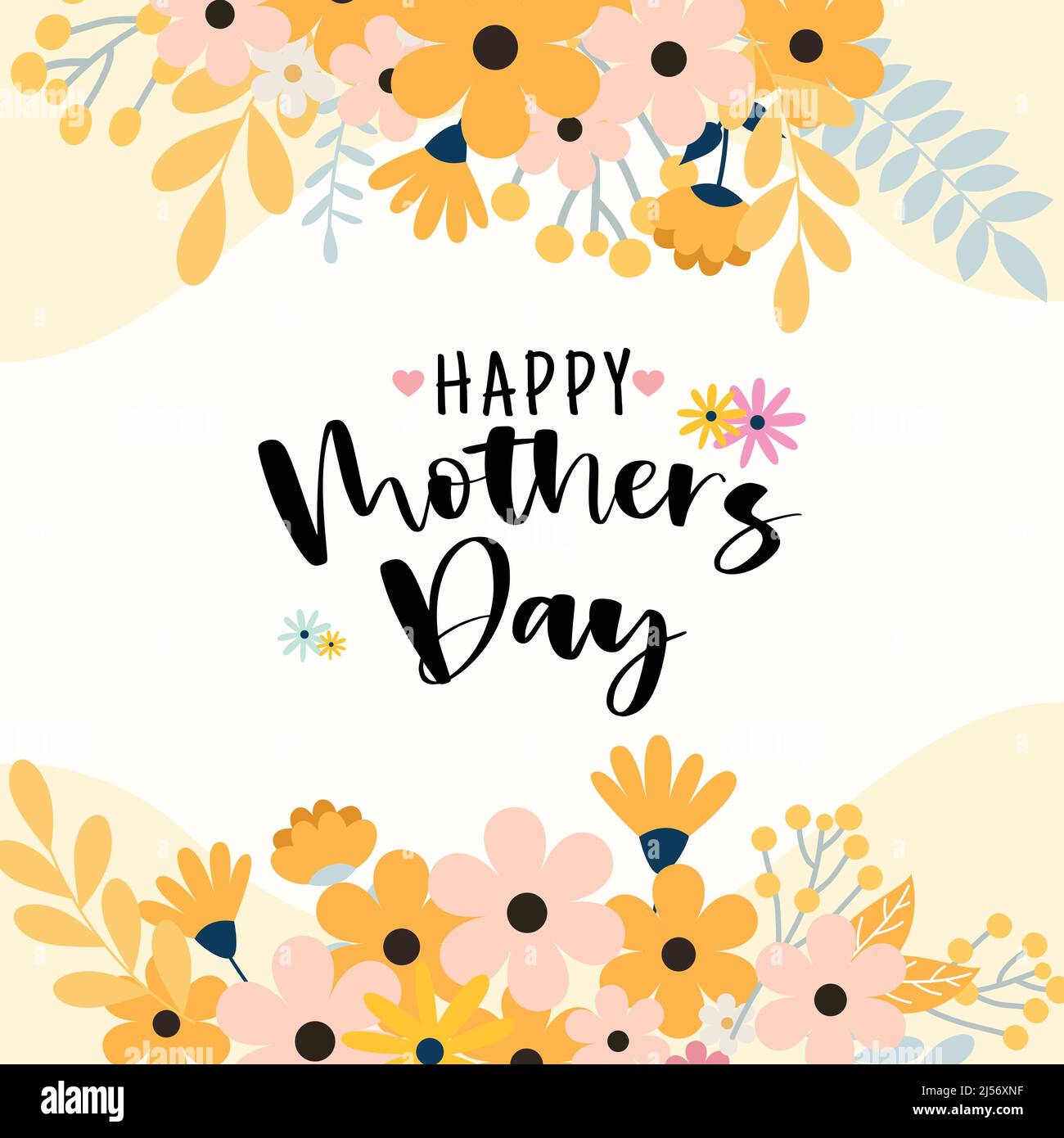 Glückwunschkarte mit Blumenmuster zum Muttertag im flachen Design Stock Vektor