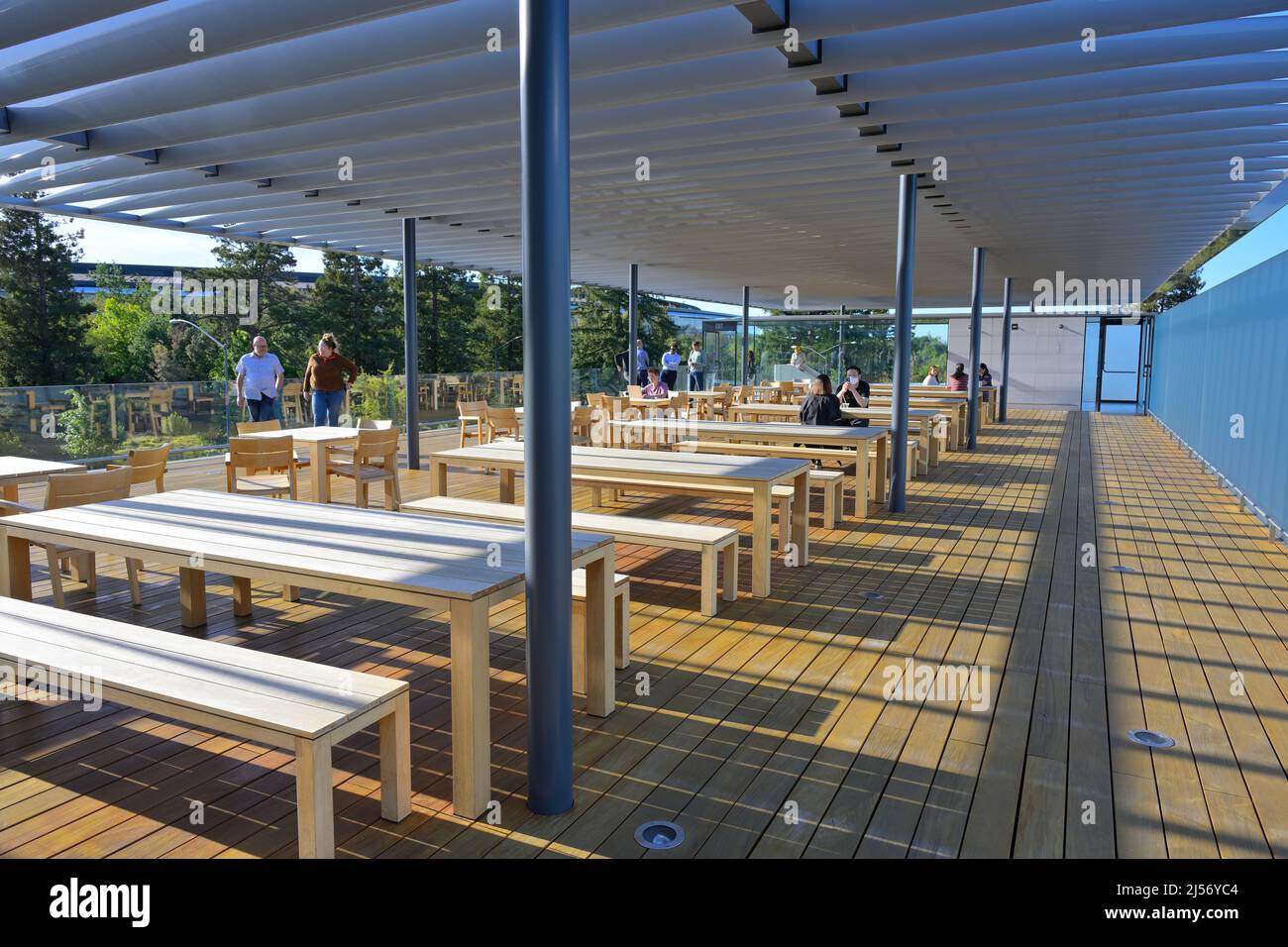 Der Apple Park Campus mit dem Apple Park Besucherzentrum, Cupertino CA Stockfoto