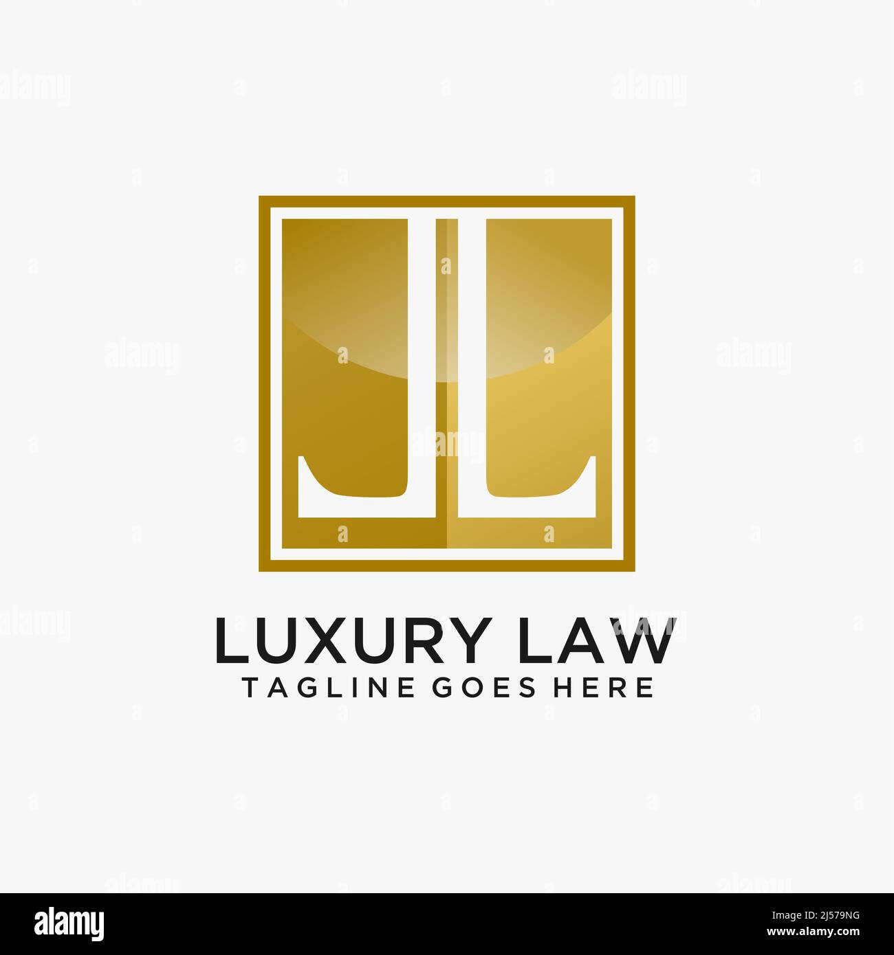 Logo mit LL Law-Schriftzug Stock Vektor