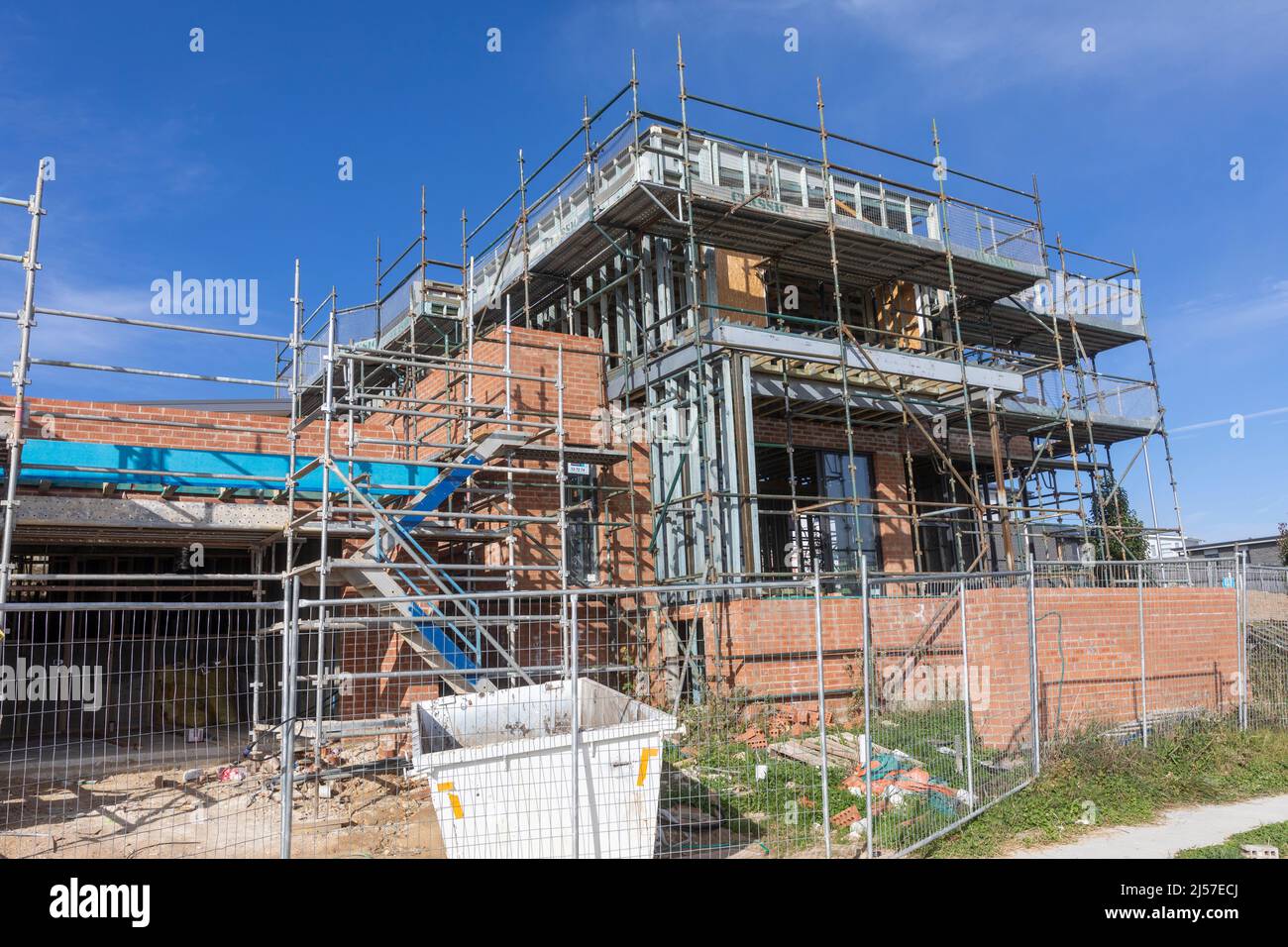 Australische Häuser werden in Canberra, am Denman Prospect, gebaut, ein neuer Vorort wird geschaffen, Canberra, ACT, Australien Stockfoto