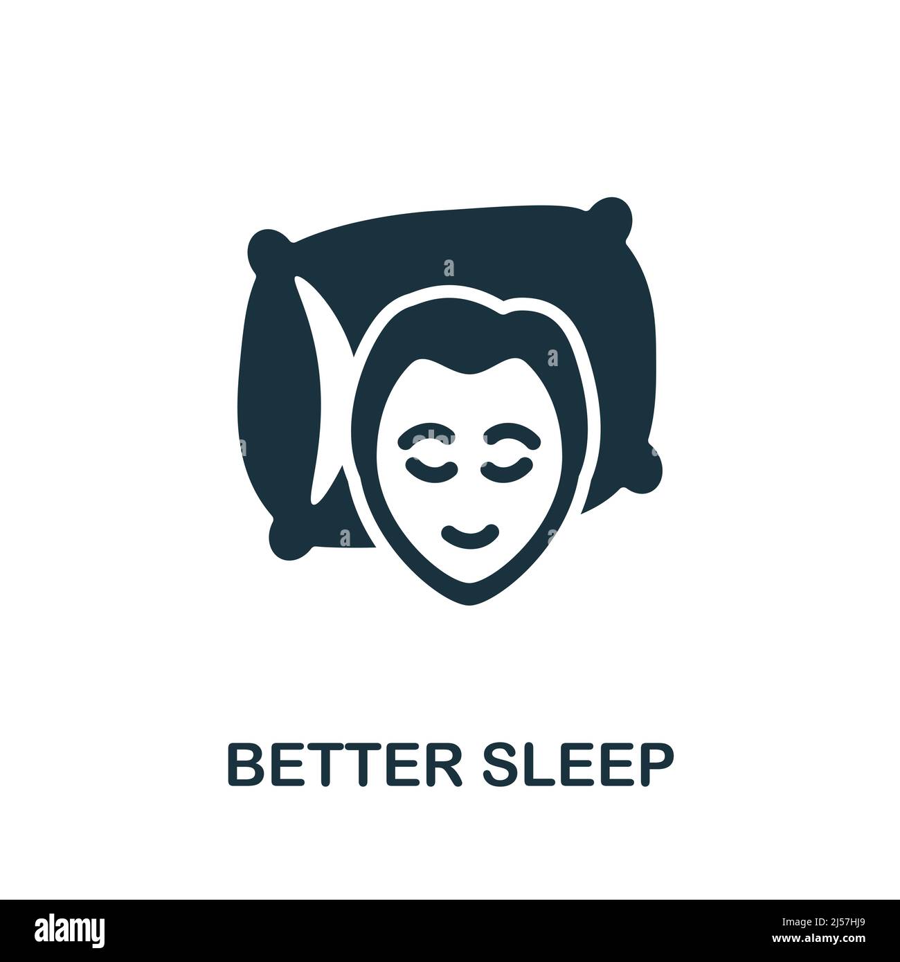 Symbol „Better Sleep“. Einfaches Element aus der Yoga-Kollektion. Creative Better Sleep-Symbol für Webdesign, Vorlagen, Infografiken und mehr Stock Vektor