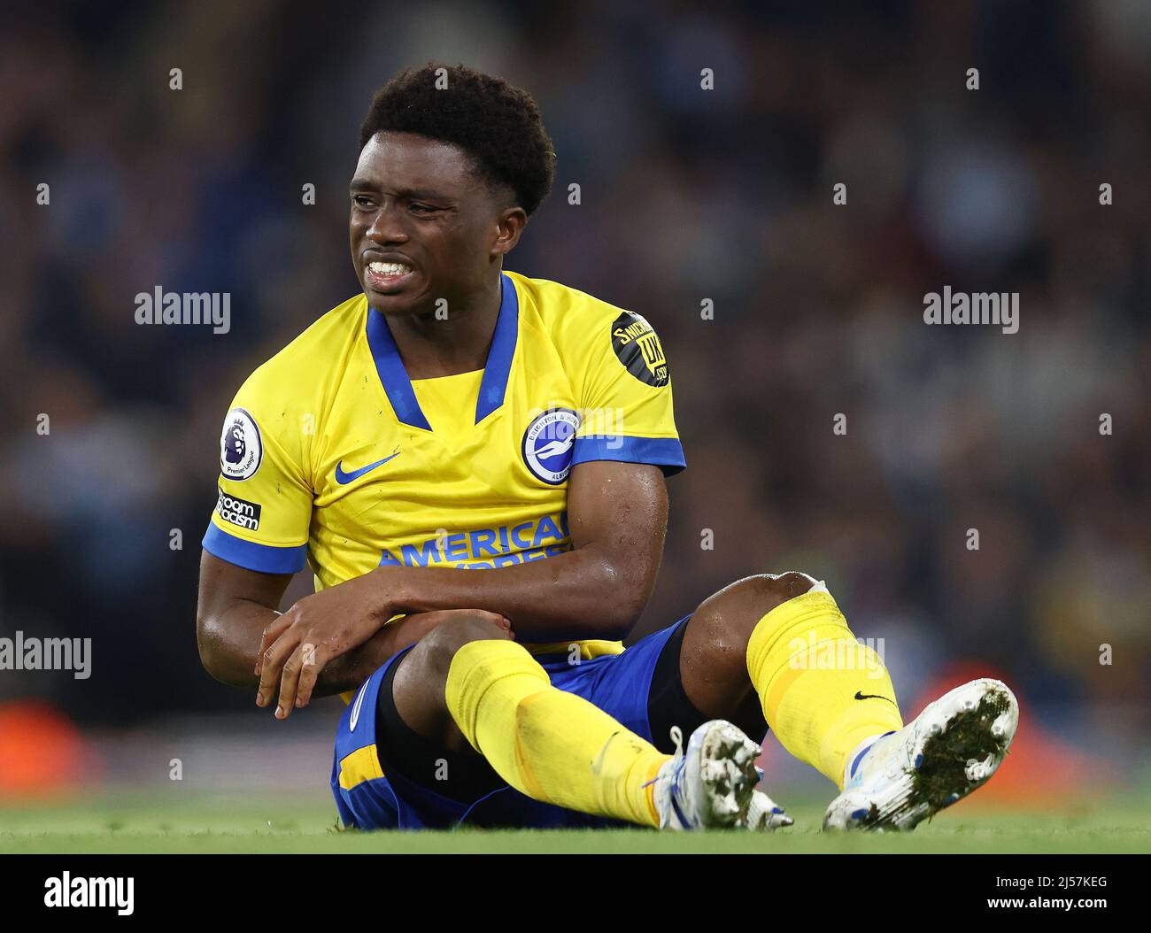 Manchester, England, 20.. April 2022. Tariq Lamptey von Brighton während des Spiels der Premier League im Etihad Stadium, Manchester. Bildnachweis sollte lauten: Darren Staples / Sportimage Stockfoto