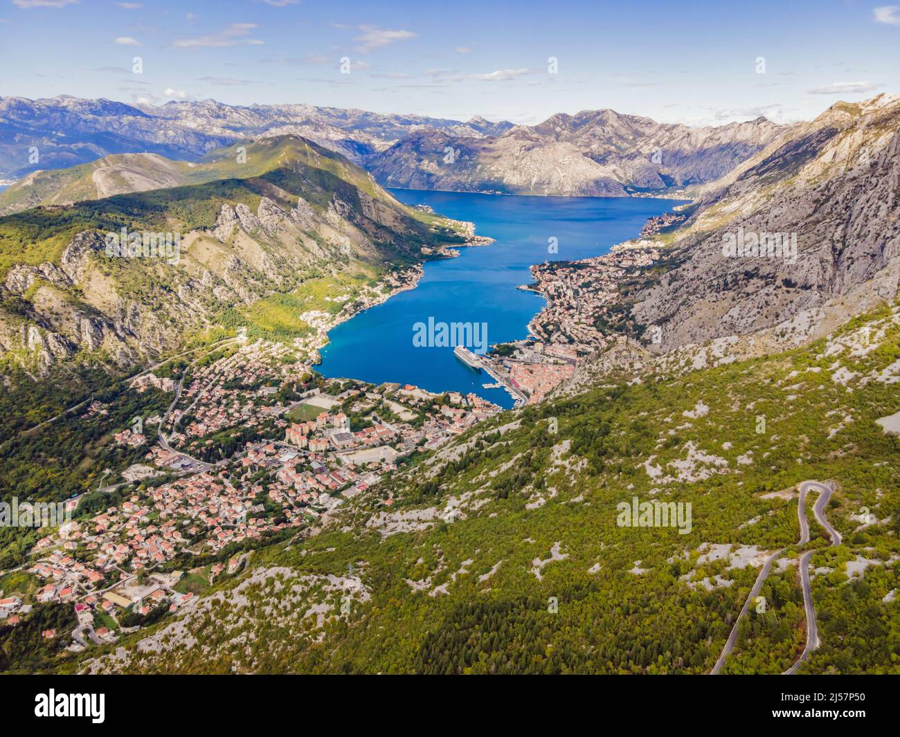 Montenegro. Bucht von Kotor, Golf von Kotor, Boka Kotorska und