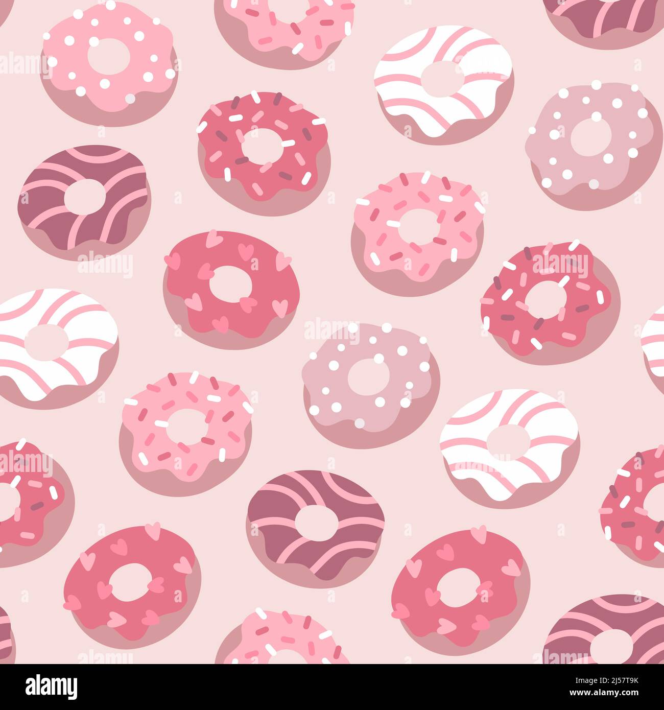 Romantisches Donut-Muster Stock Vektor