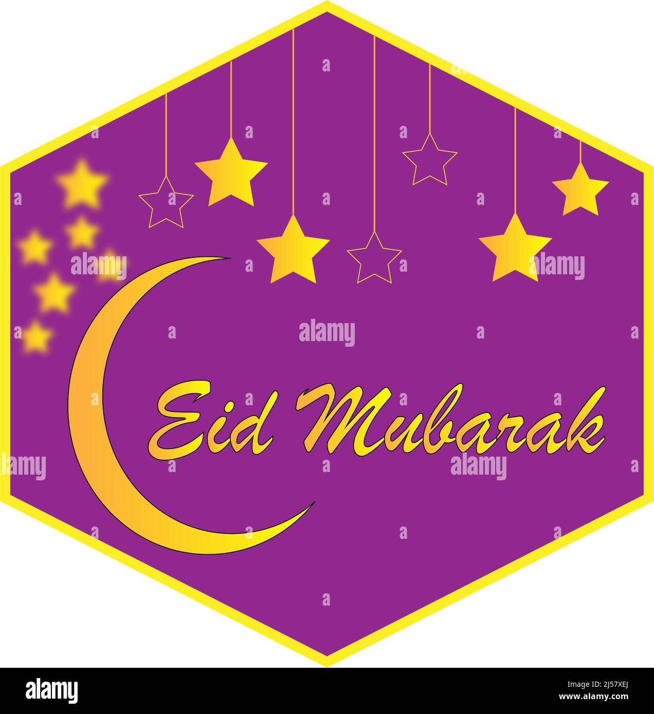 Eid Mubarak Grußkarte Illustration, Ramadan Kareem Ramazan Cartoon Vektor Wunsch für islamische Festival für Banner, Poster, Hintergrund, Flyer, illu Stockfoto