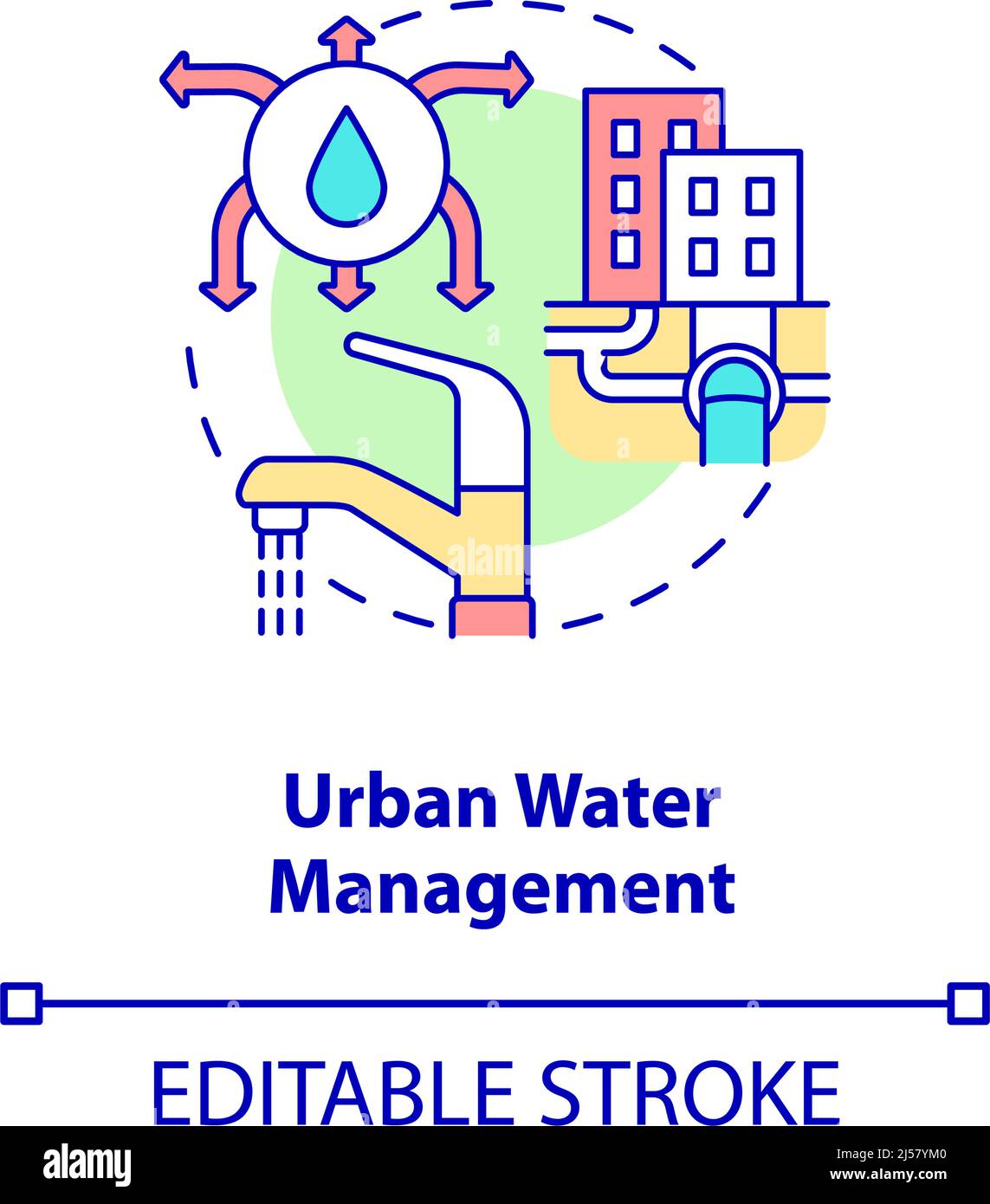 Symbol für städtisches Wassermanagement Stock Vektor