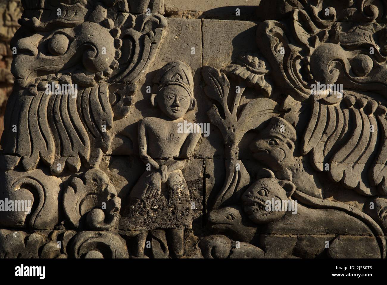 Bas-Relief in der Nähe des Kertha Gosa Pavilion in Semarapura, Klungkung, Bali, Indonesien. Stockfoto