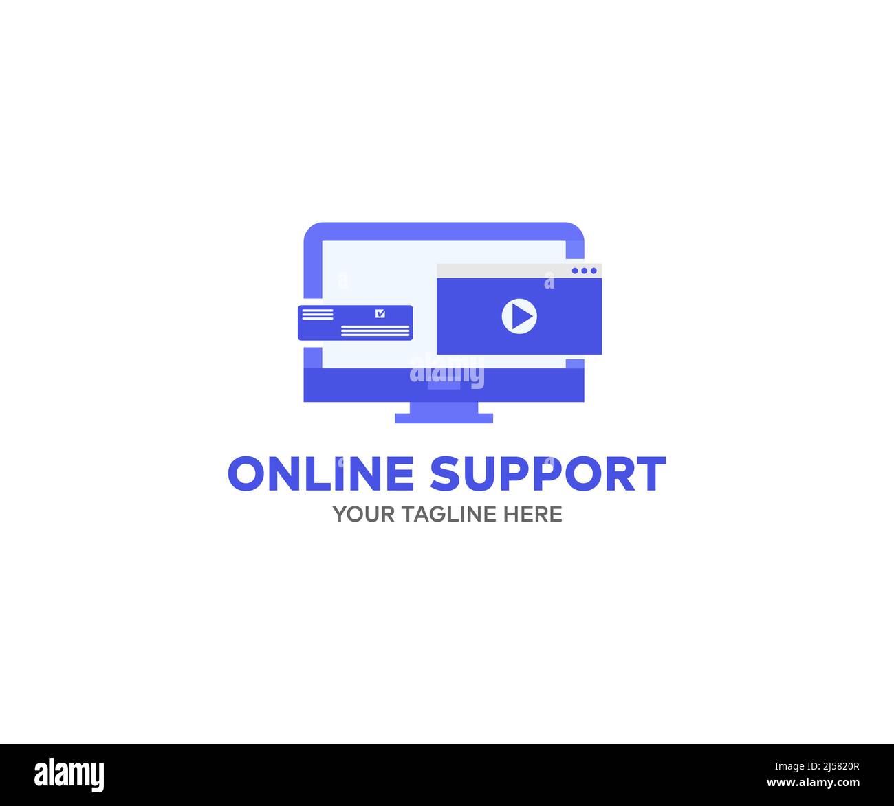 Helpdesk Online Support Information Support Konzept Logo Design. Vektordesign und Illustration für Message, Helpdesk oder Callcenter-Headsets. Stock Vektor
