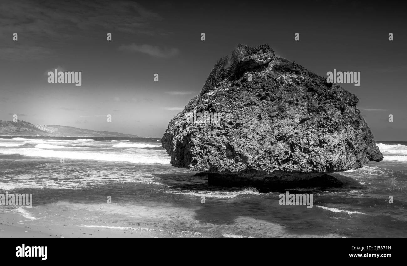 Strandfront in der Nähe von Bathsheba St Joseph Barbados. Stockfoto