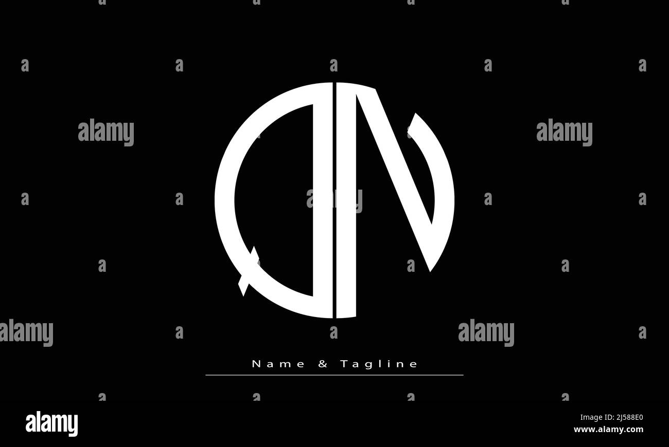 Buchstaben Buchstaben Initialen Monogramm Logo QN , NQ Stock Vektor