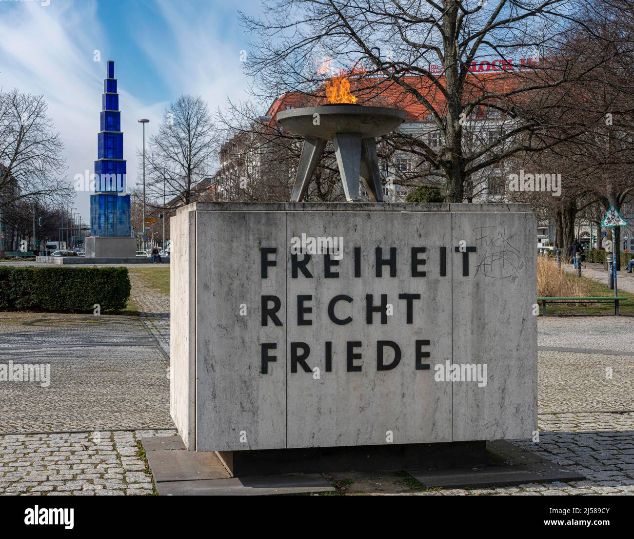 Demokratie-Denkmal am Theodor Heuss Platz, Berlin, Deutschland Stockfoto