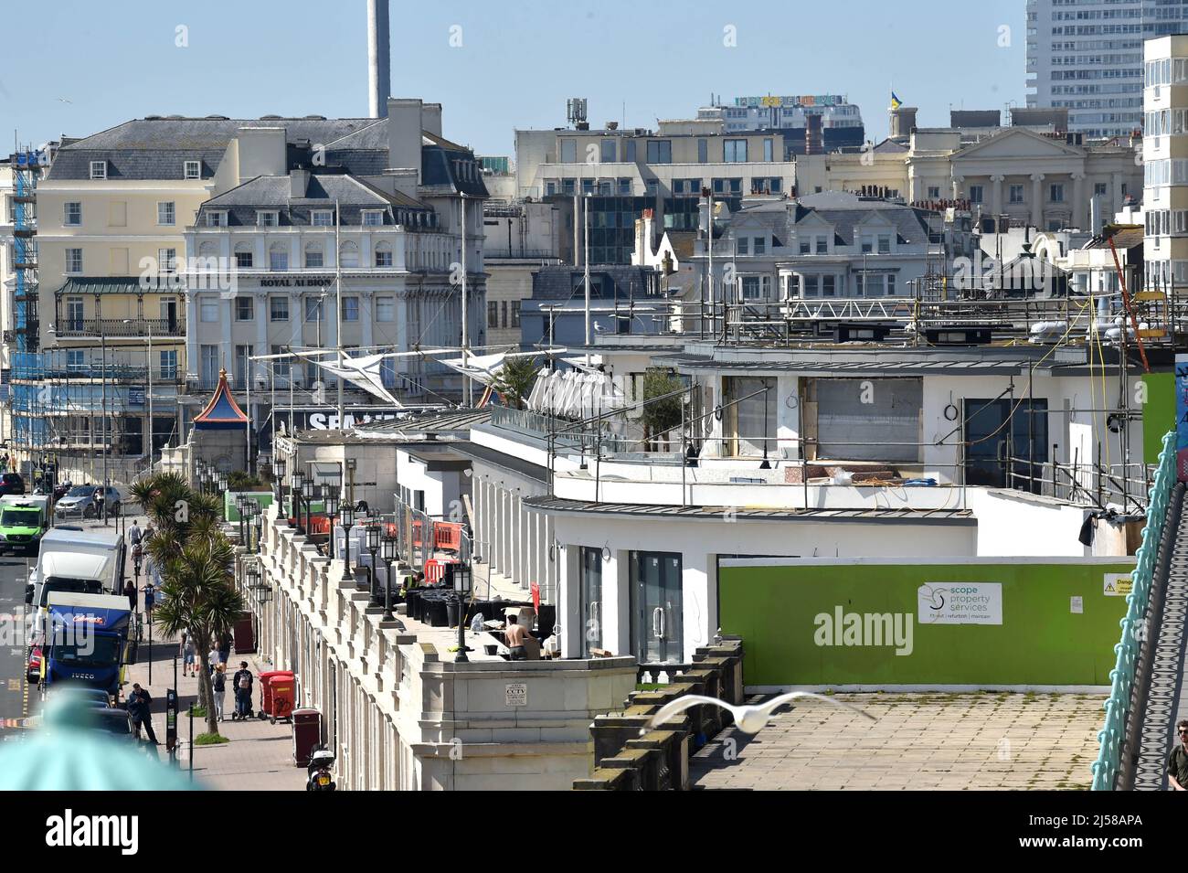 Der Little Beach House Club an der Strandpromenade von Brighton wird derzeit gebaut und ist Teil der Soho House Group UK Stockfoto