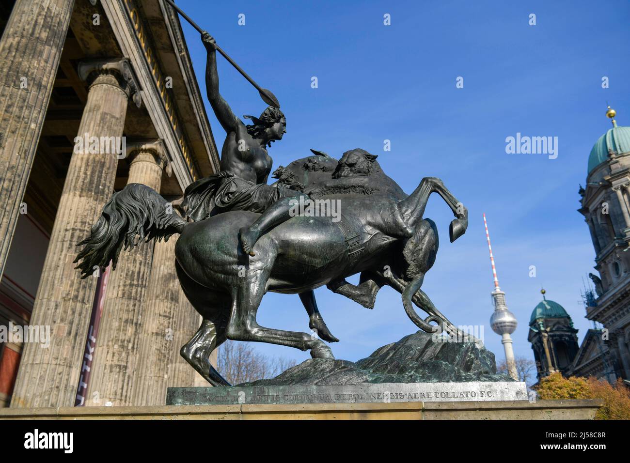 Amazonas zu Pferd, Altes Museum, Lustgarten, Mitte, Berlin, Deutschland Stockfoto