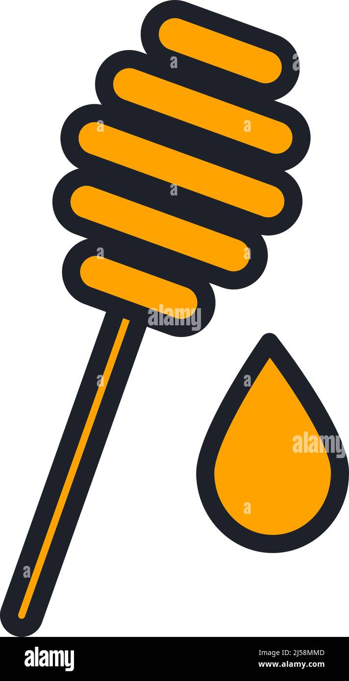Honigsymbol. Süße Desserts isolierte Linienfarbe Symbole Stock Vektor