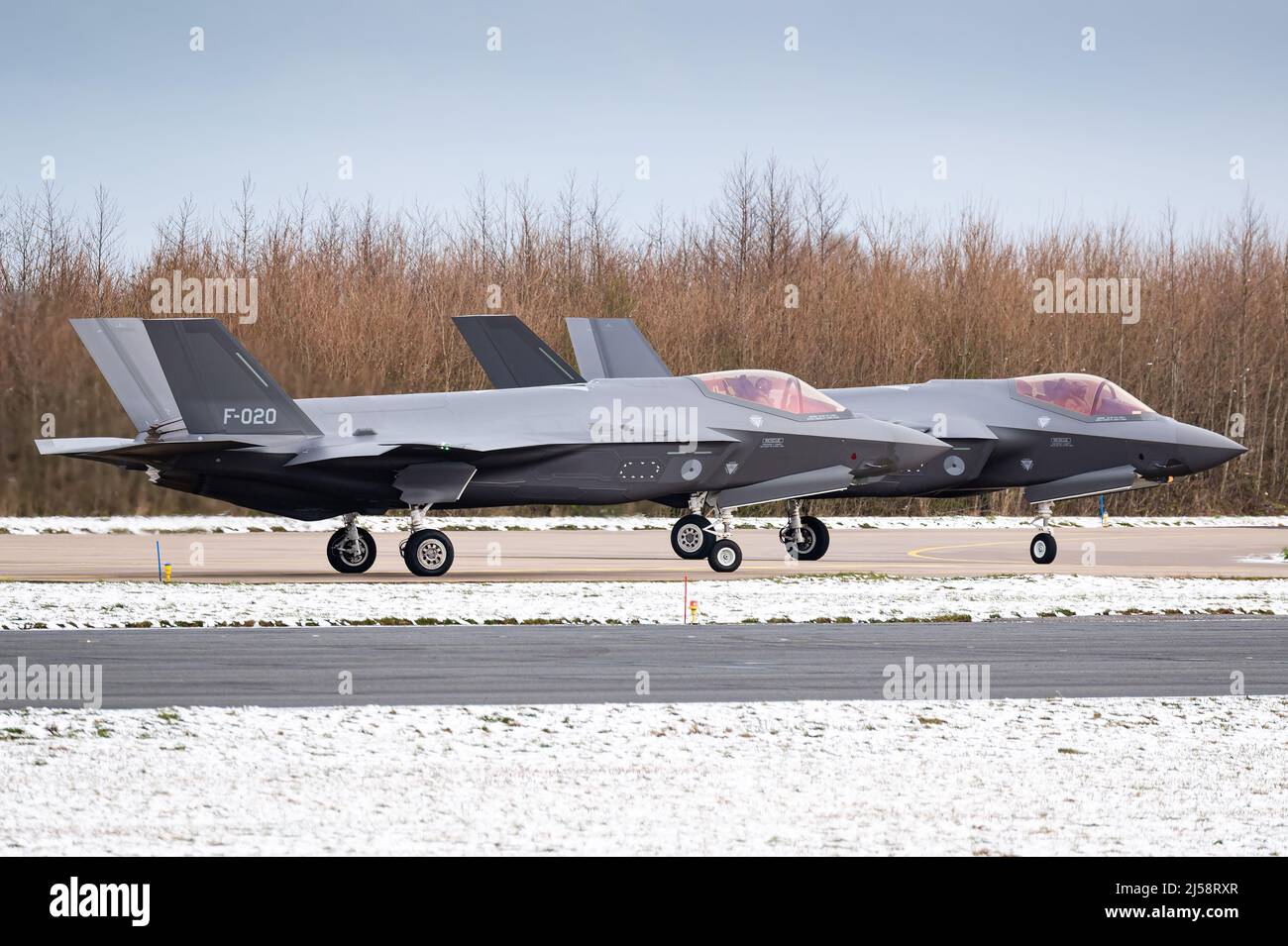 Ein Lockheed Martin F-35 Lightning II Kampfjet der fünften Generation der Royal Netherlands Air Force. Stockfoto