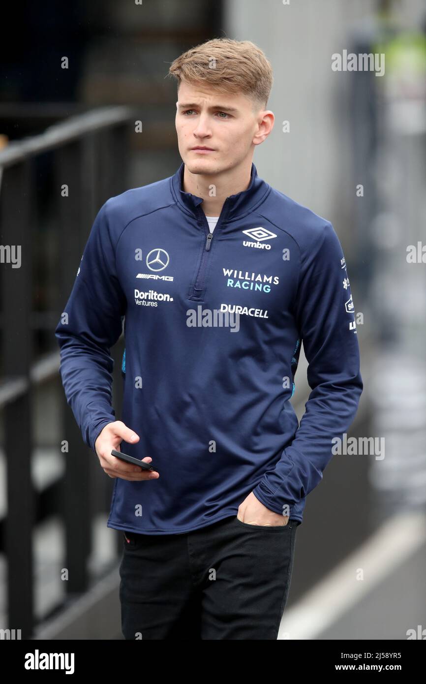 Logan Sargeant (USA) Williams Racing Academy Fahrer. Emilia Romagna Grand Prix, Donnerstag, 21.. April 2022. Imola, Italien. Quelle: James Moy/Alamy Live News Stockfoto
