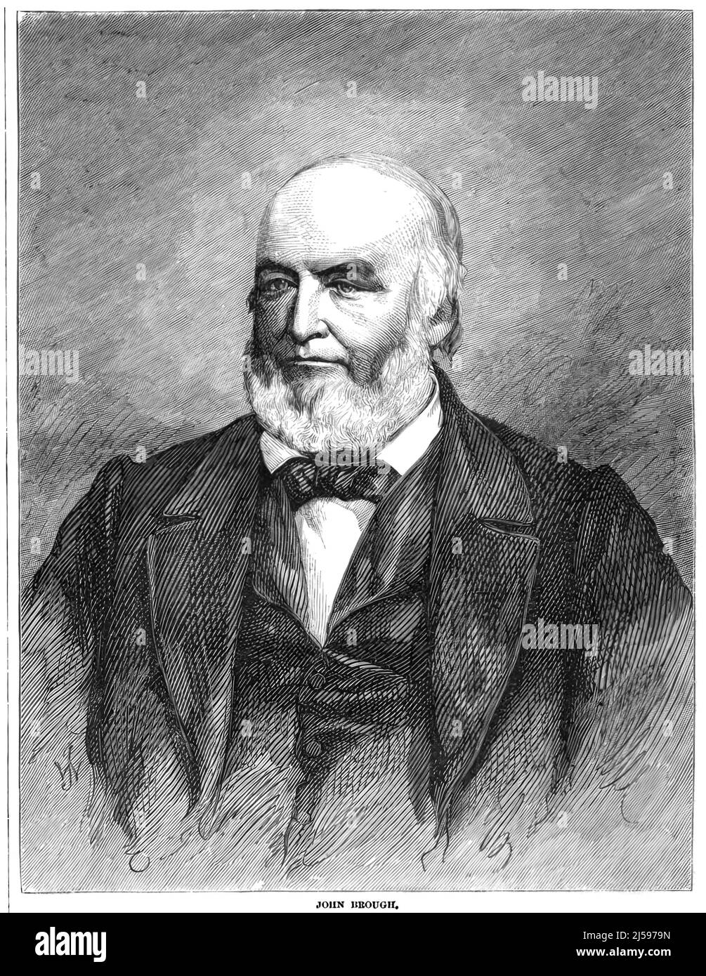 Porträt von John Brough, Gouverneur von Ohio während des amerikanischen Bürgerkriegs und Kriegsdemokrat. 19.-Jahrhundert-Illustration Stockfoto