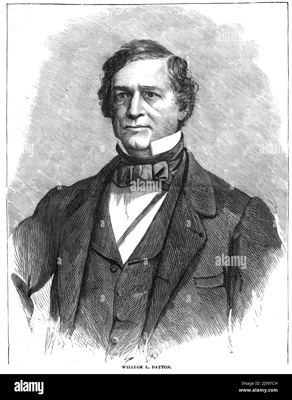 Porträt von William Lewis Dayton, Botschafter der Vereinigten Staaten in Frankreich während des amerikanischen Bürgerkrieges. 19.-Jahrhundert-Illustration Stockfoto