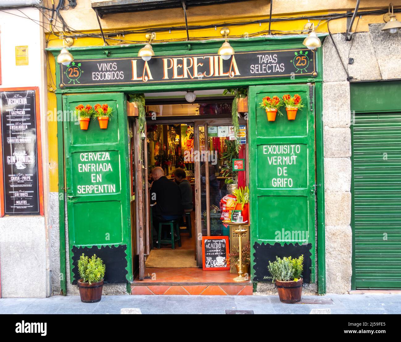 La Perejila, Restaurant mit traditioneller spanischer Küche in La Latina, Madrid, Spanien Stockfoto
