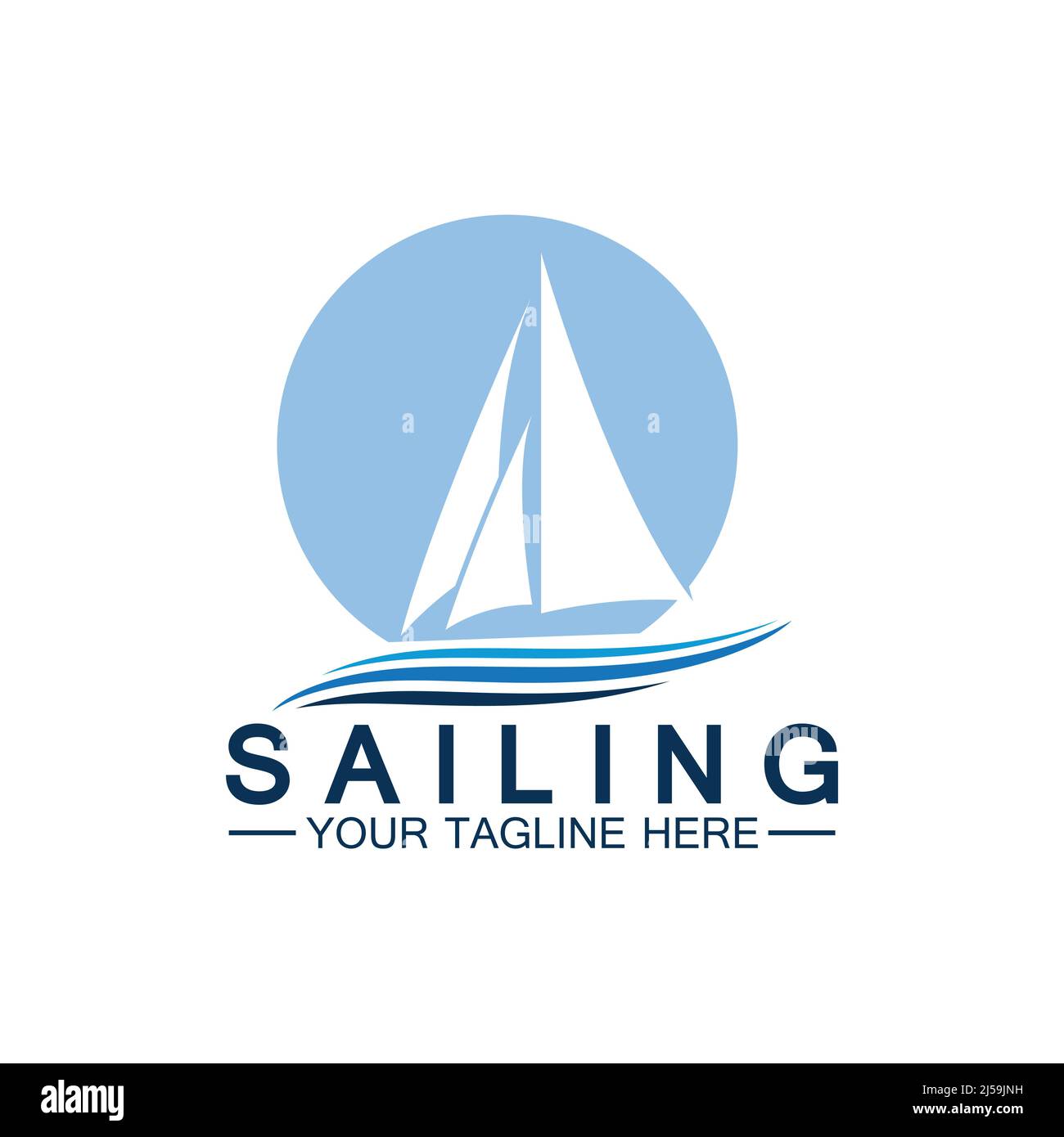 Segelschiff Logo Vorlage Vektor Stock Vektor