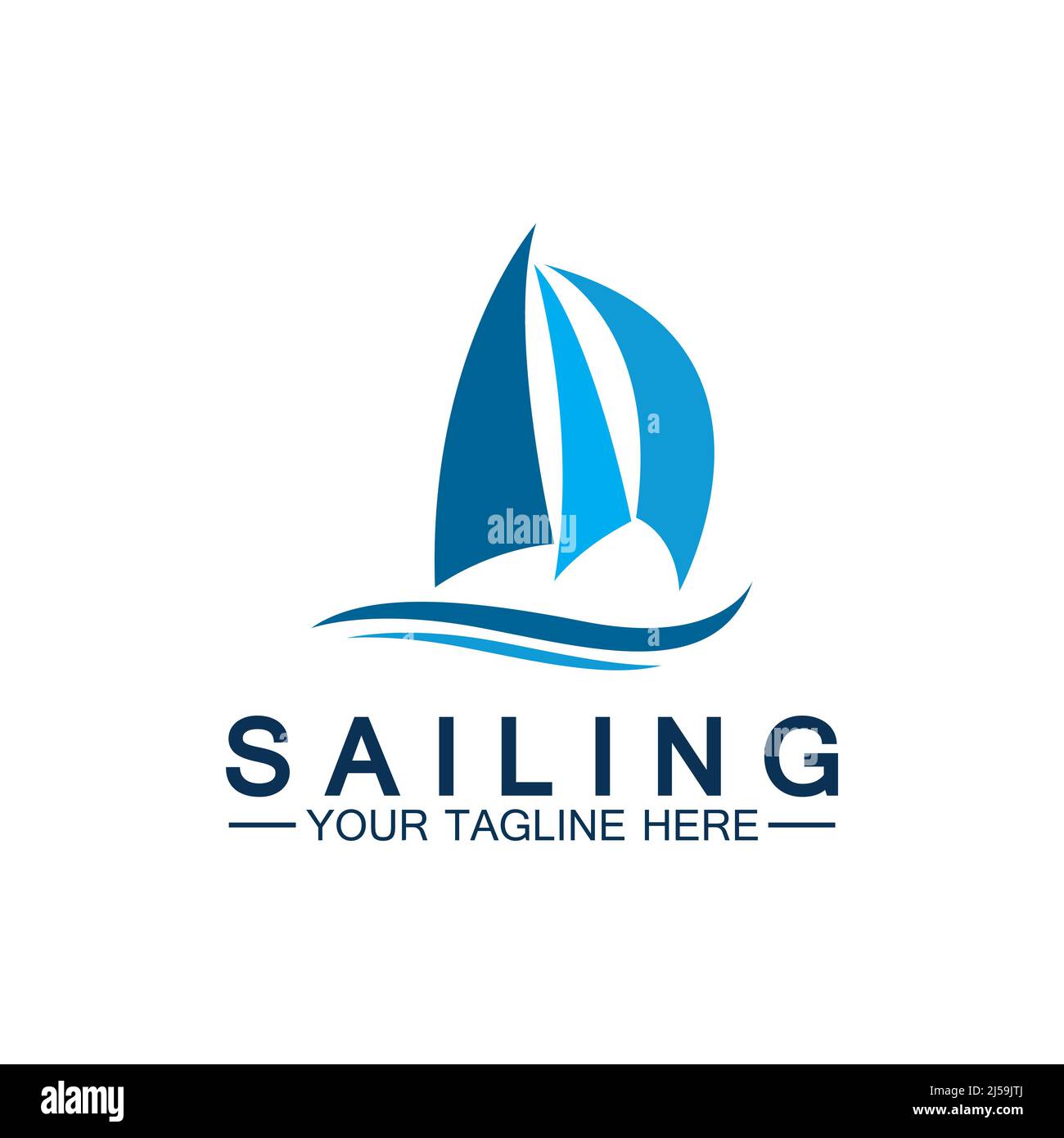 Segelschiff Logo Vorlage Vektor Stock Vektor