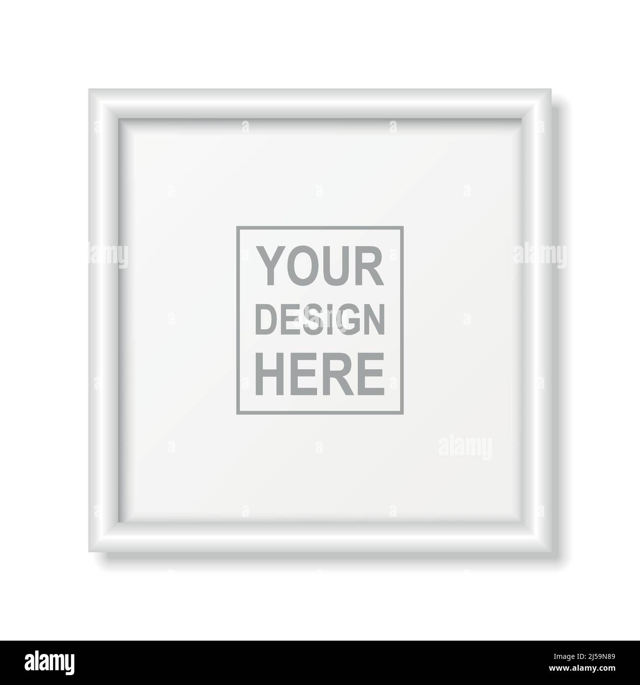 Vector 3D realistisch Weiß Quadrat Kunststoff oder Holz einfach modern minimalistisch Rahmen isoliert. Design-Vorlage für Foto, Bilderrahmen für Mockup Stock Vektor