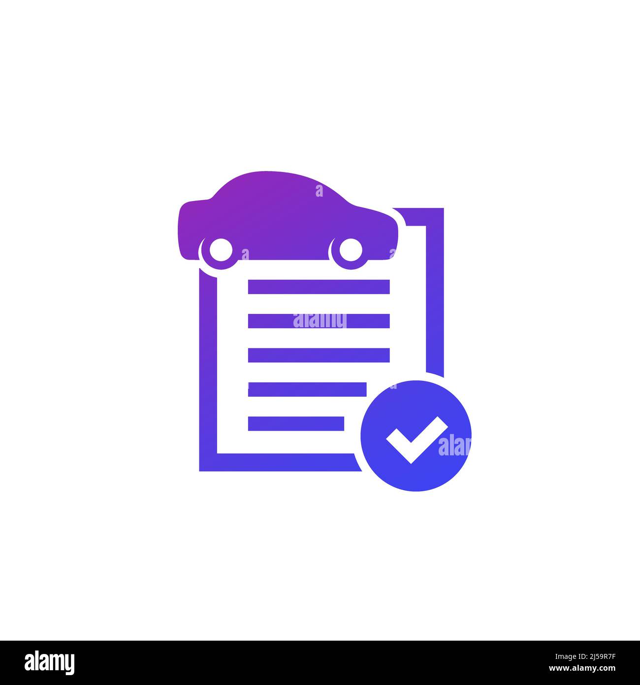 Auto-Historie-Bericht, Symbol überprüfen Stock Vektor