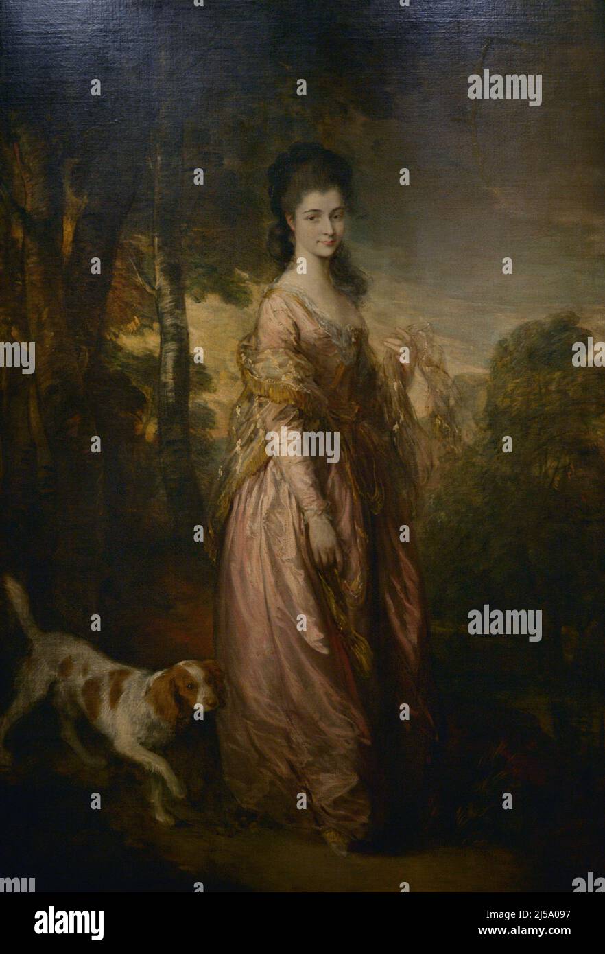 Thomas Gainsborough (1727-1788). Englischer Maler. Porträt von Frau Lowndes-Stone, ca. 1775. Öl auf Leinwand (232 x 153 cm). Calouste Gulbenkian Museum. Lissabon. Portugal. Stockfoto