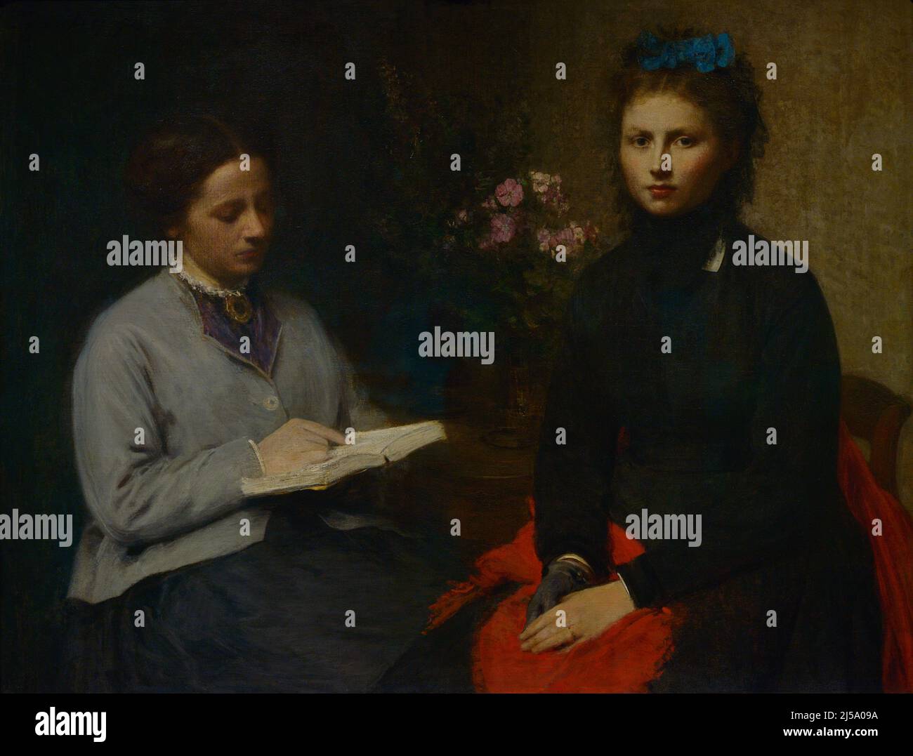 Henri Fantin-Latour (1806-1904). Französischer Maler. The Reading, 1870. Öl auf Leinwand (97 x 127 cm). Calouste Gulbenkian Museum. Lissabon. Portugal. Stockfoto