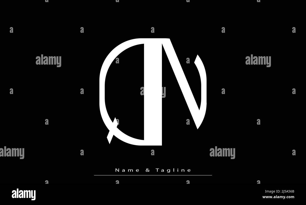 Buchstaben Buchstaben Initialen Monogramm Logo QN , NQ Stock Vektor