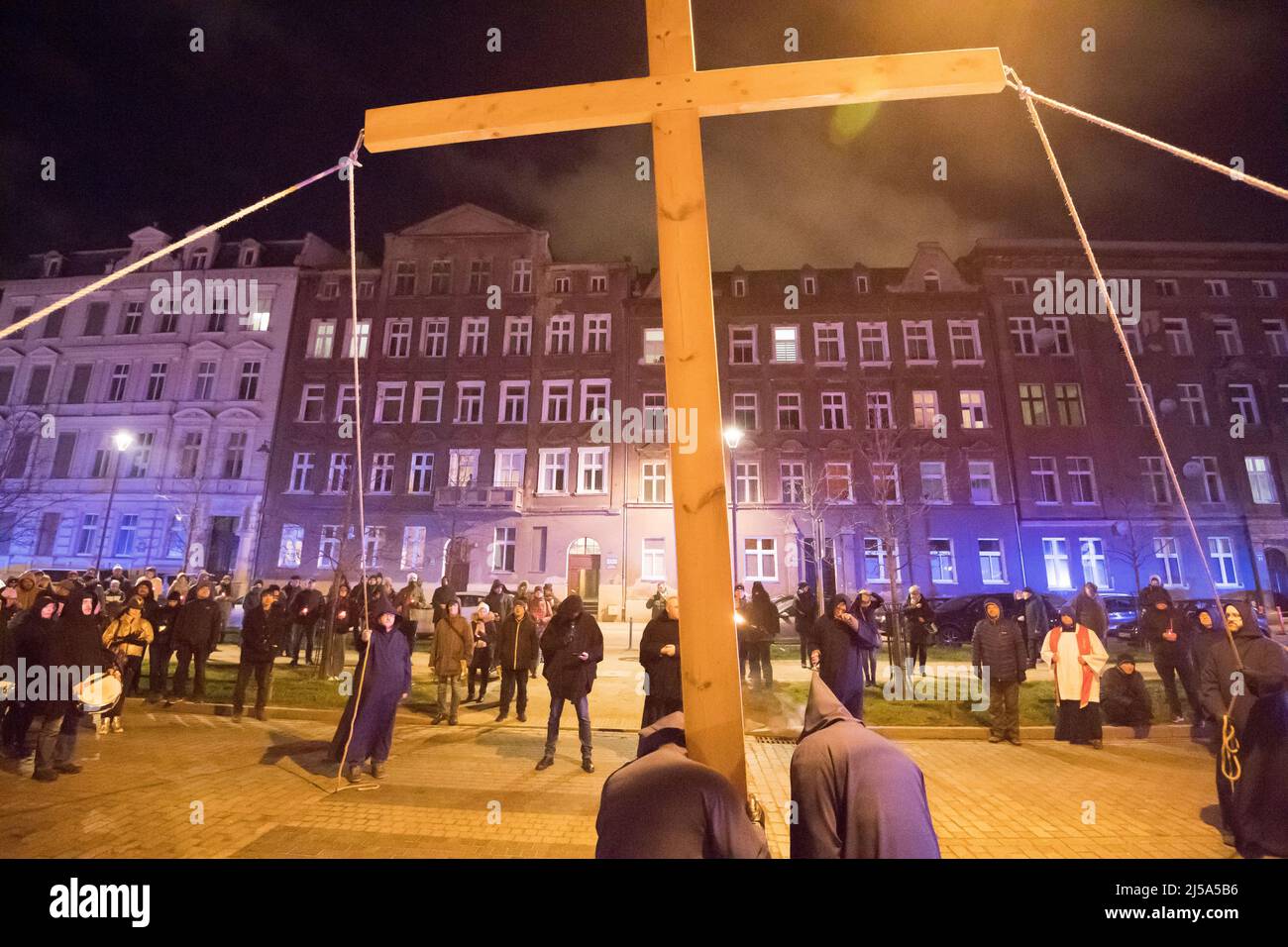 Passionsspiel am Karfreitag in Danzig, Polen. April 15. 2022 © Wojciech Strozyk / Alamy Stockfoto Stockfoto