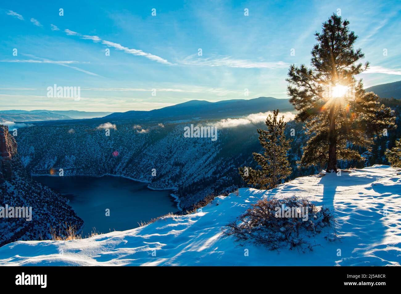 Sonnenaufgang auf der Flaming Gorge Stockfoto