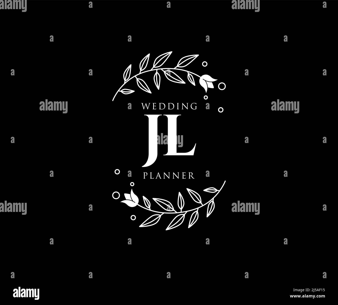 JL Initials Letter Hochzeit Monogram Logos Kollektion, handgezeichnete moderne minimalistische und florale Vorlagen für Einladungskarten, Save the Date, elegant Stock Vektor