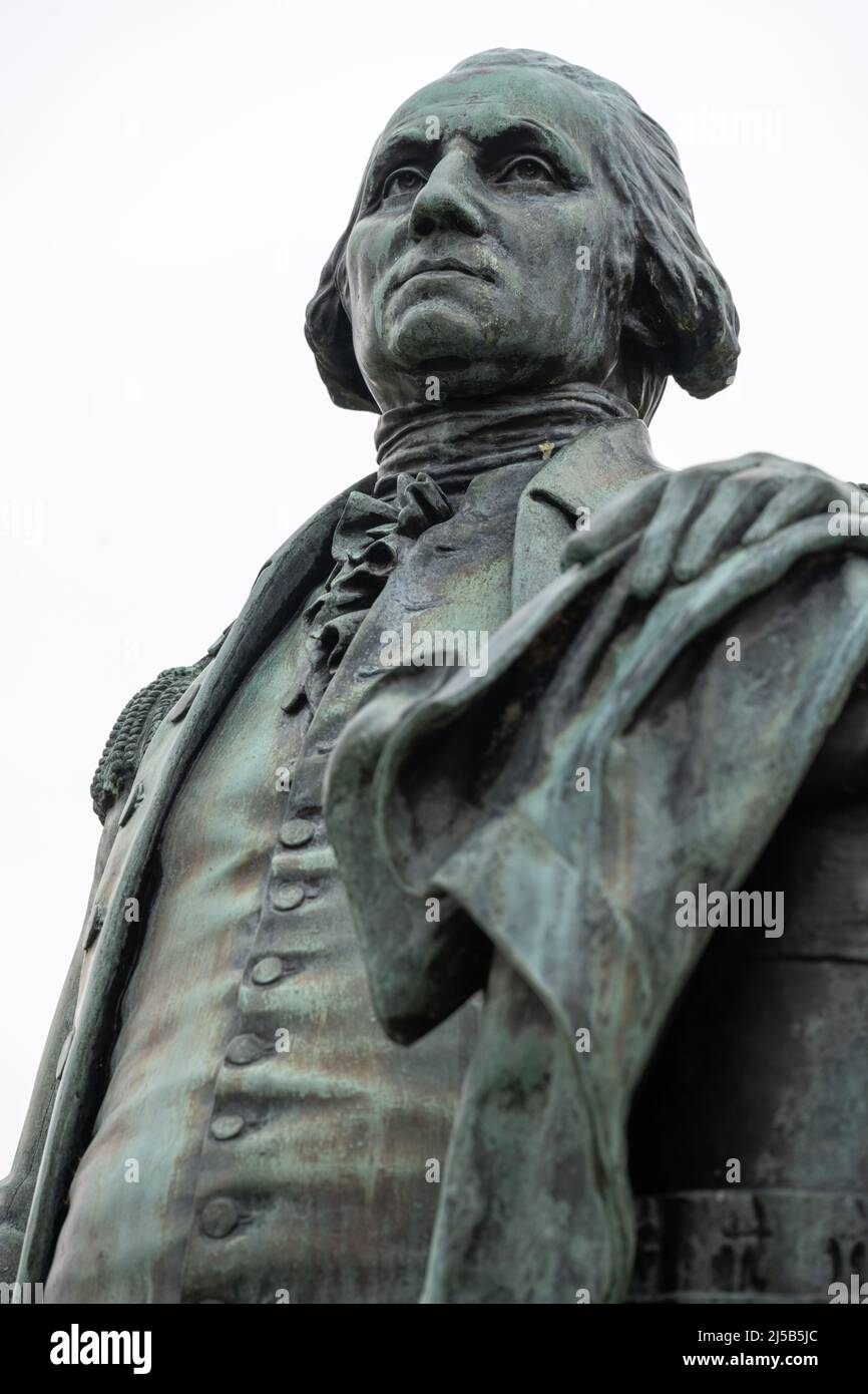 Statue von George Washington (Armeegeneral und erster US-Präsident) im Valley Forge National Historical Park in King of Prussia, Pennsylvania. (USA) Stockfoto