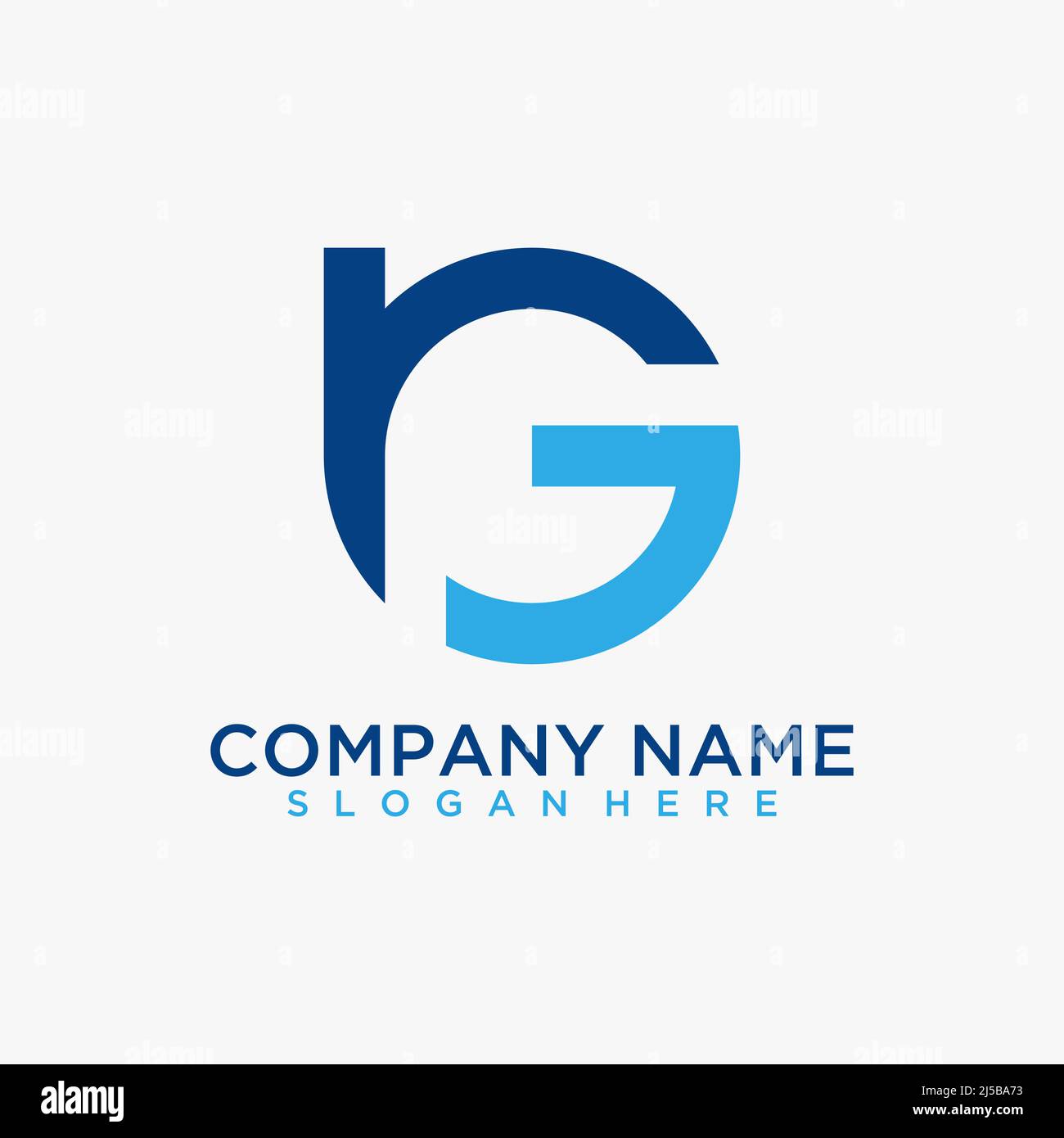 RG-Logo mit Schriftzug Stock Vektor