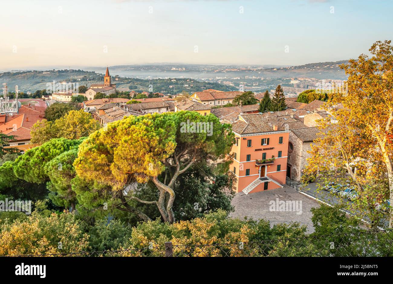 Blick auf die Altstadt von Perugia, Umbrien, Italien Stockfoto