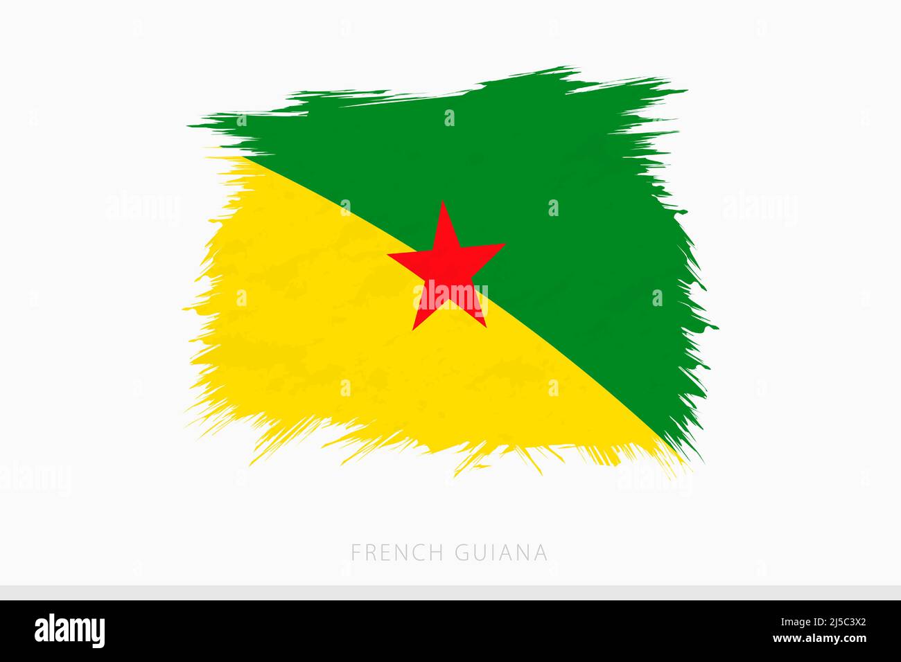 Grunge-Flagge von Französisch-Guayana, Vektor abstrakt Grunge gebürstete Flagge von Französisch-Guayana auf grauem Hintergrund. Stock Vektor