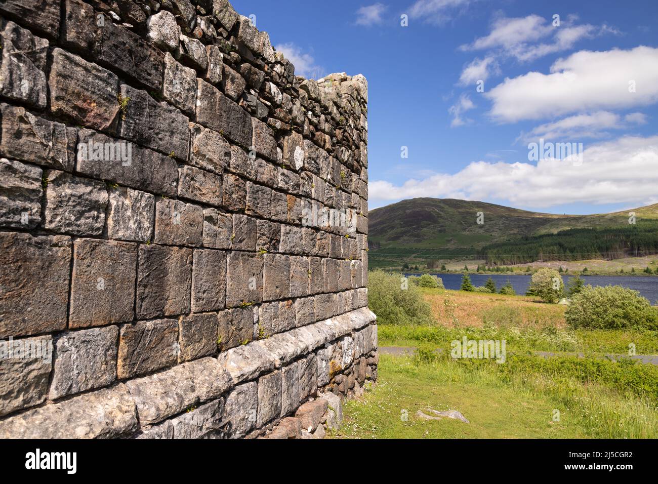 Die Ruinen von Loch Doon Castle, Schottland Stockfoto
