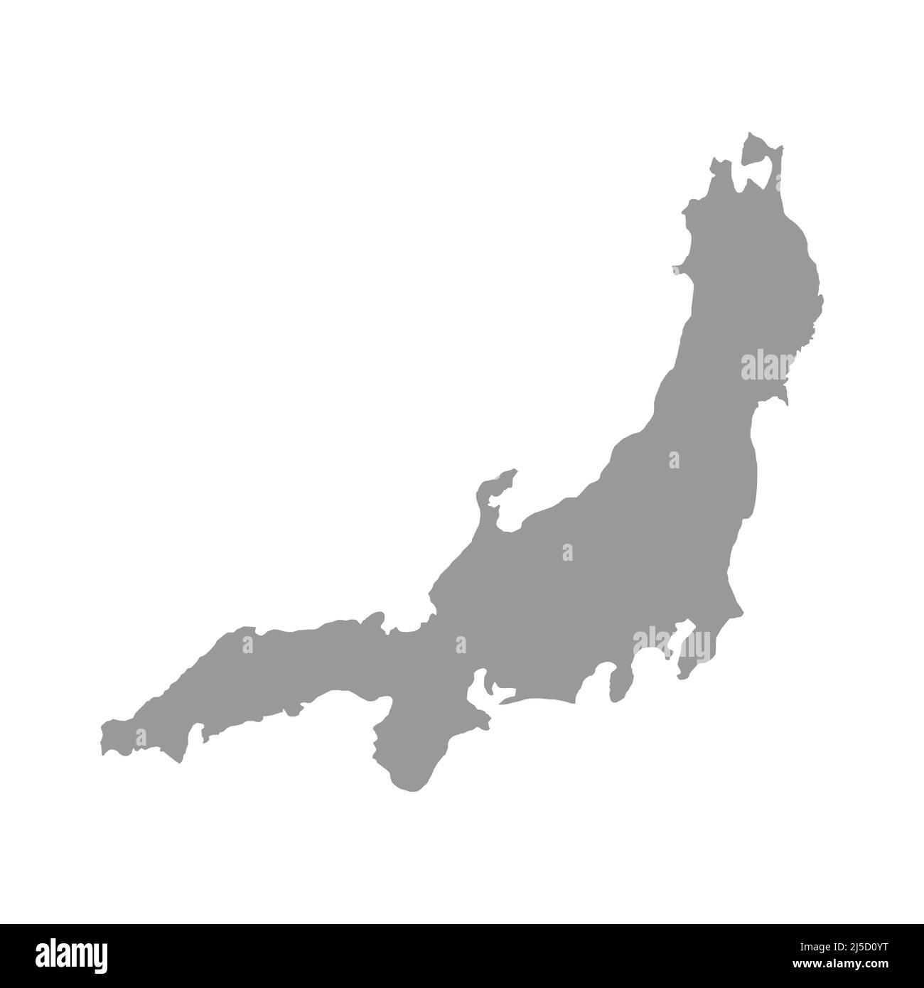 Honshu-Vektorkarte isoliert auf weißem Hintergrund Stock Vektor