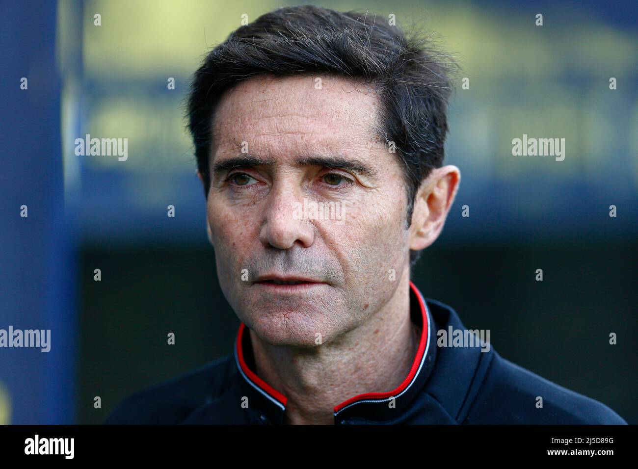 Athletic Club Cheftrainer Marcelino Garcia Toral während des La Liga-Spiels zwischen Cadiz CF und Athletic Club spielte am 21. April 2022 im Nuevo Mirandilla Stadium in Cadiz, Spanien. (Foto von Antonio Pozo / PRESSINPHOTO) Stockfoto