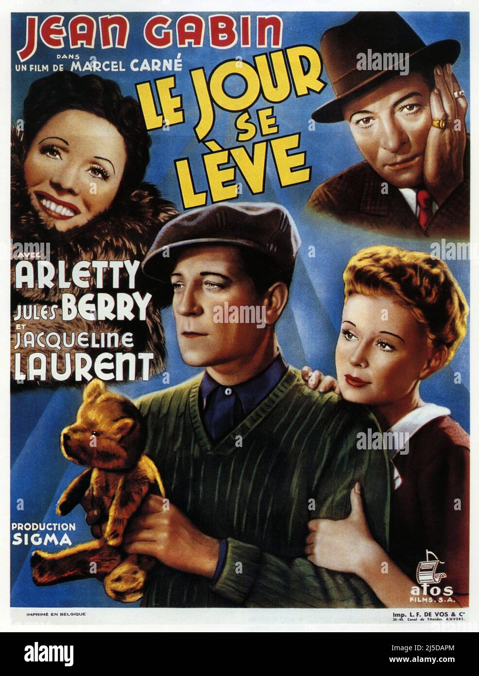 Le Jour se lève Jahr : 1939 Frankreich Regie : Marcel Carné Belgisches Plakat Stockfoto