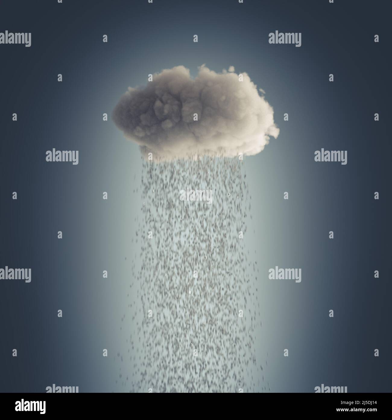 Einsame Wolke mit Regen. 3D Rendern Stockfoto