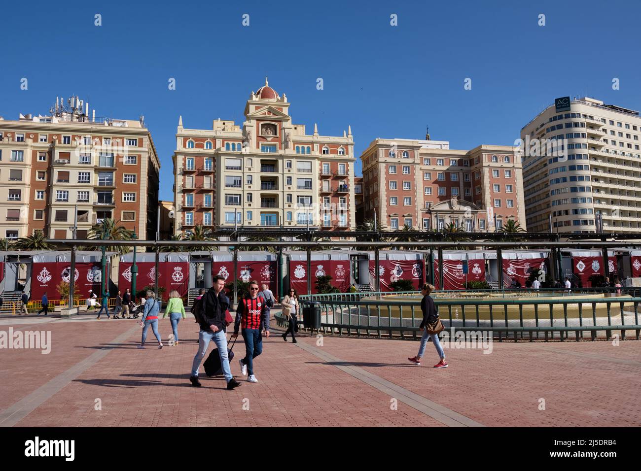 Plaza de La Marina (Marina Platz). Malaga, Spanien. Stockfoto