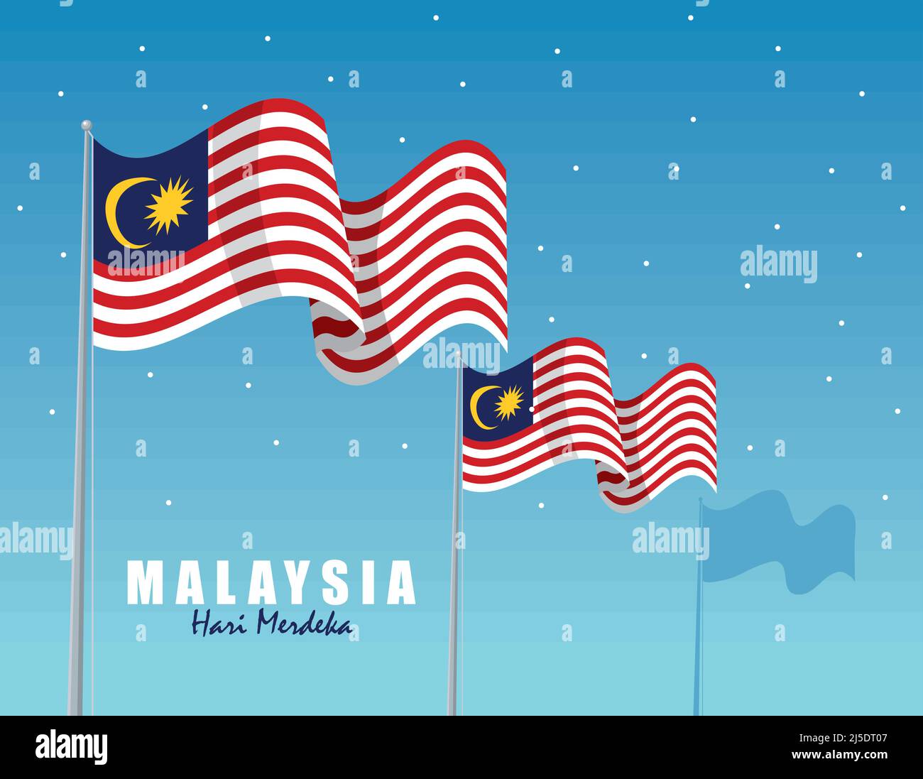 malaysia hari merdeka Flaggen Stock Vektor