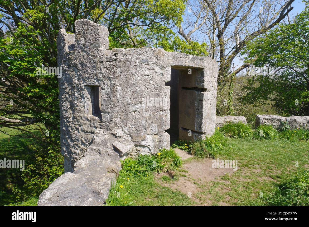 Aberlleiniog Burg, Anglesey, North Wales, Stockfoto